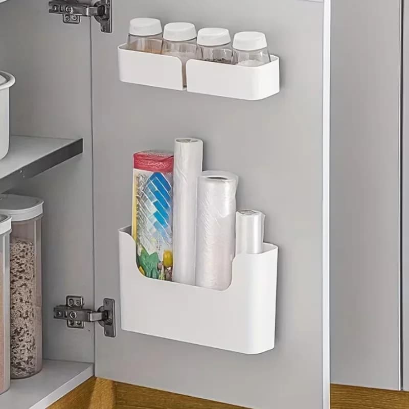 Organizer da Parete e per Anta Mobile, Contenitore per Pellicola, Sacchetti e Accessori Bagno