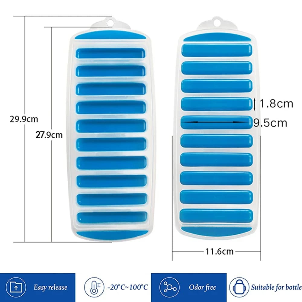 Stampo per Ghiaccio in Plastica con Coperchio a Espulsione Facile, Formina per Bastoncini di Ghiaccio per Borracce