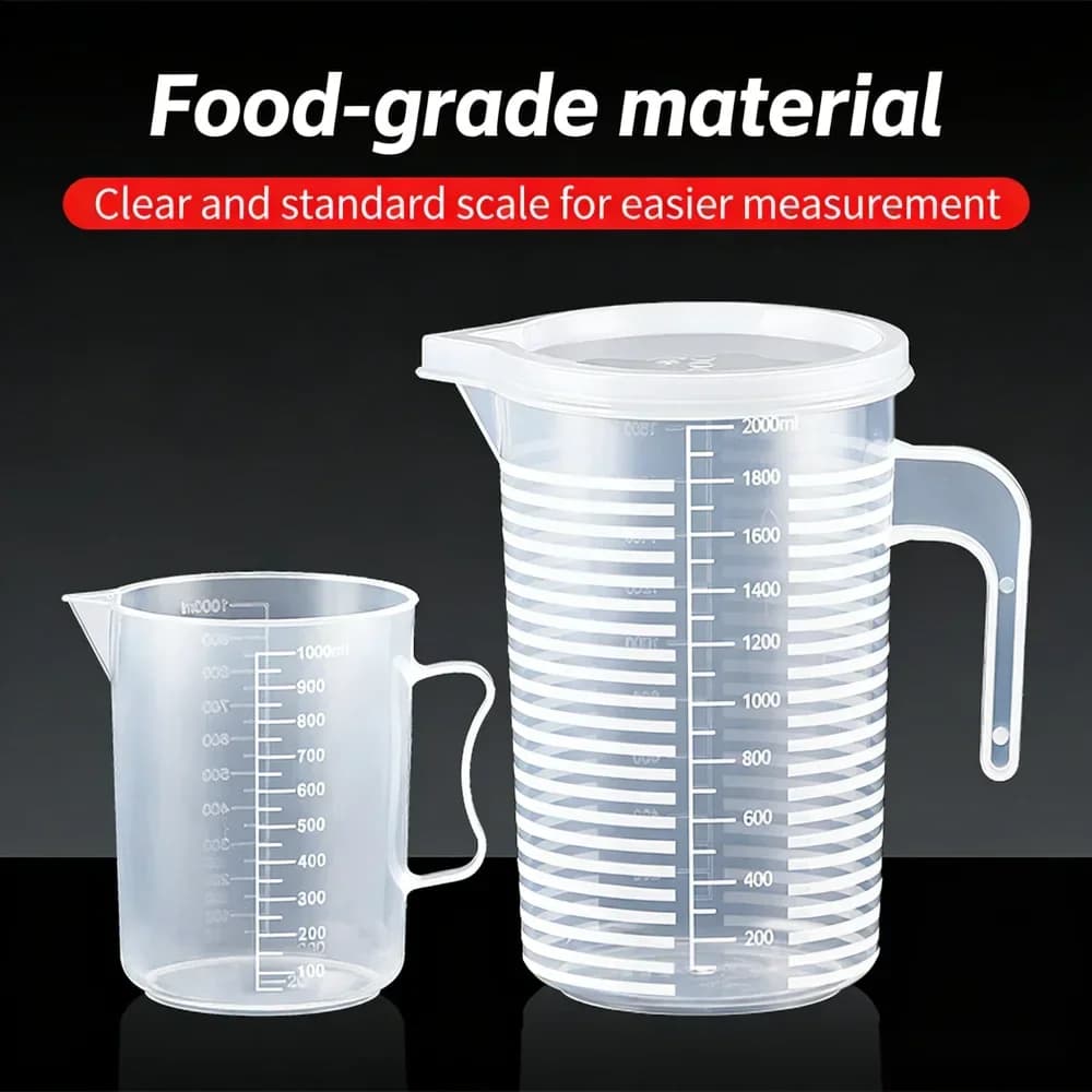 Caraffa Graduata Alimentare per Cucina 100-5000 ml in Plastica Resistente al Calore