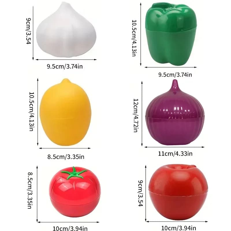 Contenitore Salvafreschezza per Verdure in Plastica, Porta Aglio, Cipolla e Peperone per Cucina