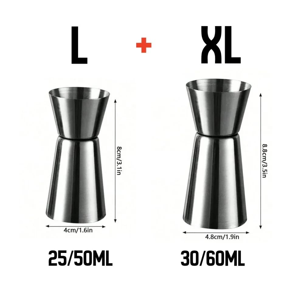 Dosatore Jigger per Cocktail in Acciaio Inox Misurino Doppio per Bar e Feste