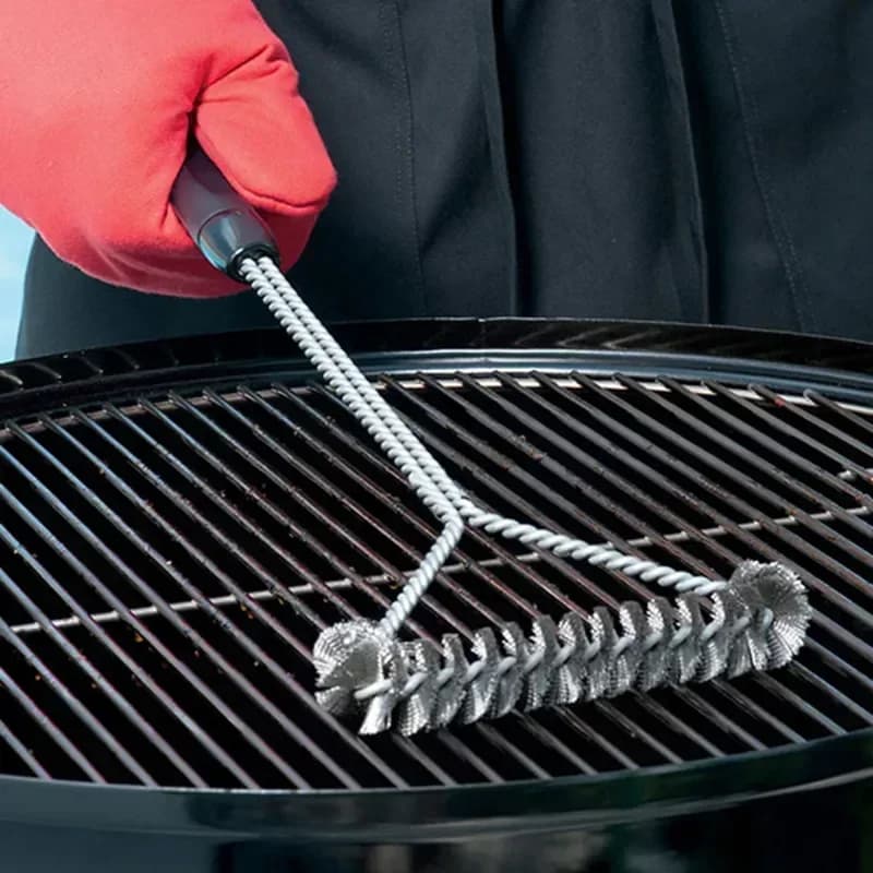 Spazzola per Pulizia Barbecue in Acciaio Inox - Spazzola Metallica per Griglia e BBQ