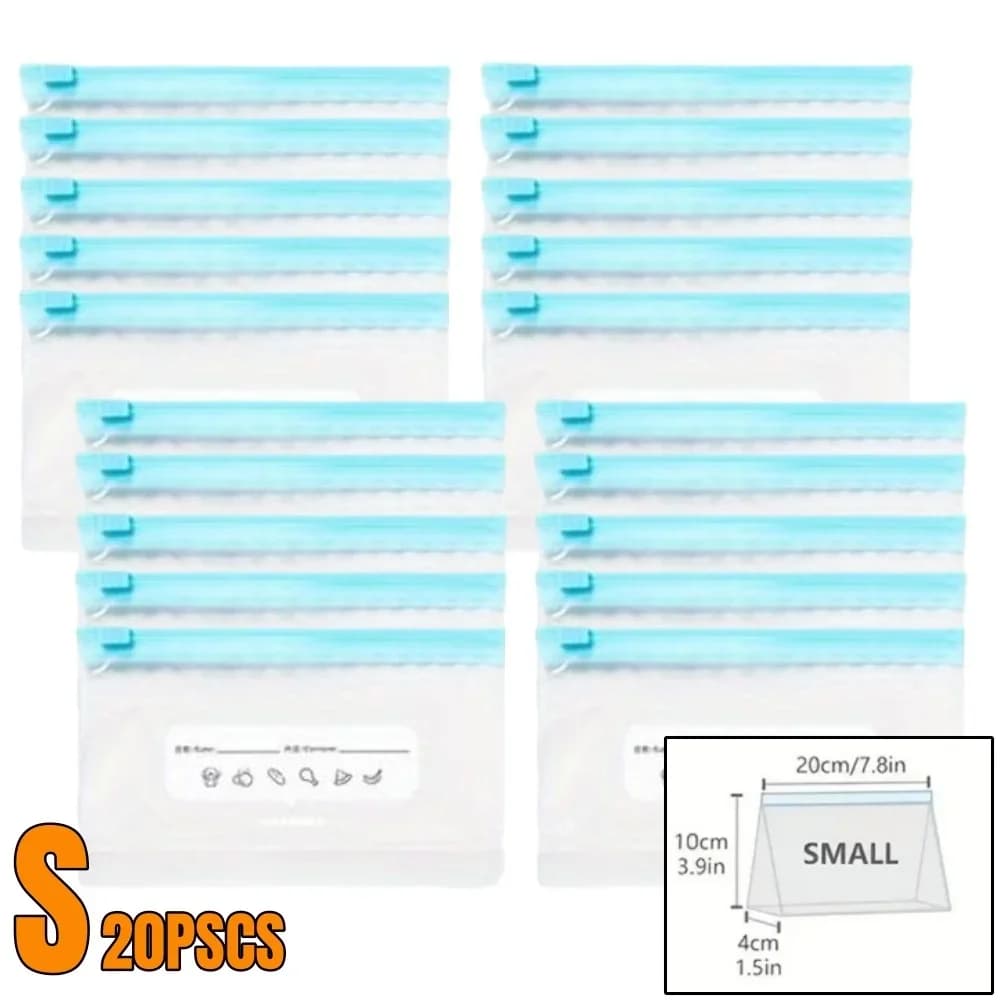 10-90 pz Sacchetti Salvafreschezza con Chiusura Zip per Alimenti ed Esigenze di Freezer
