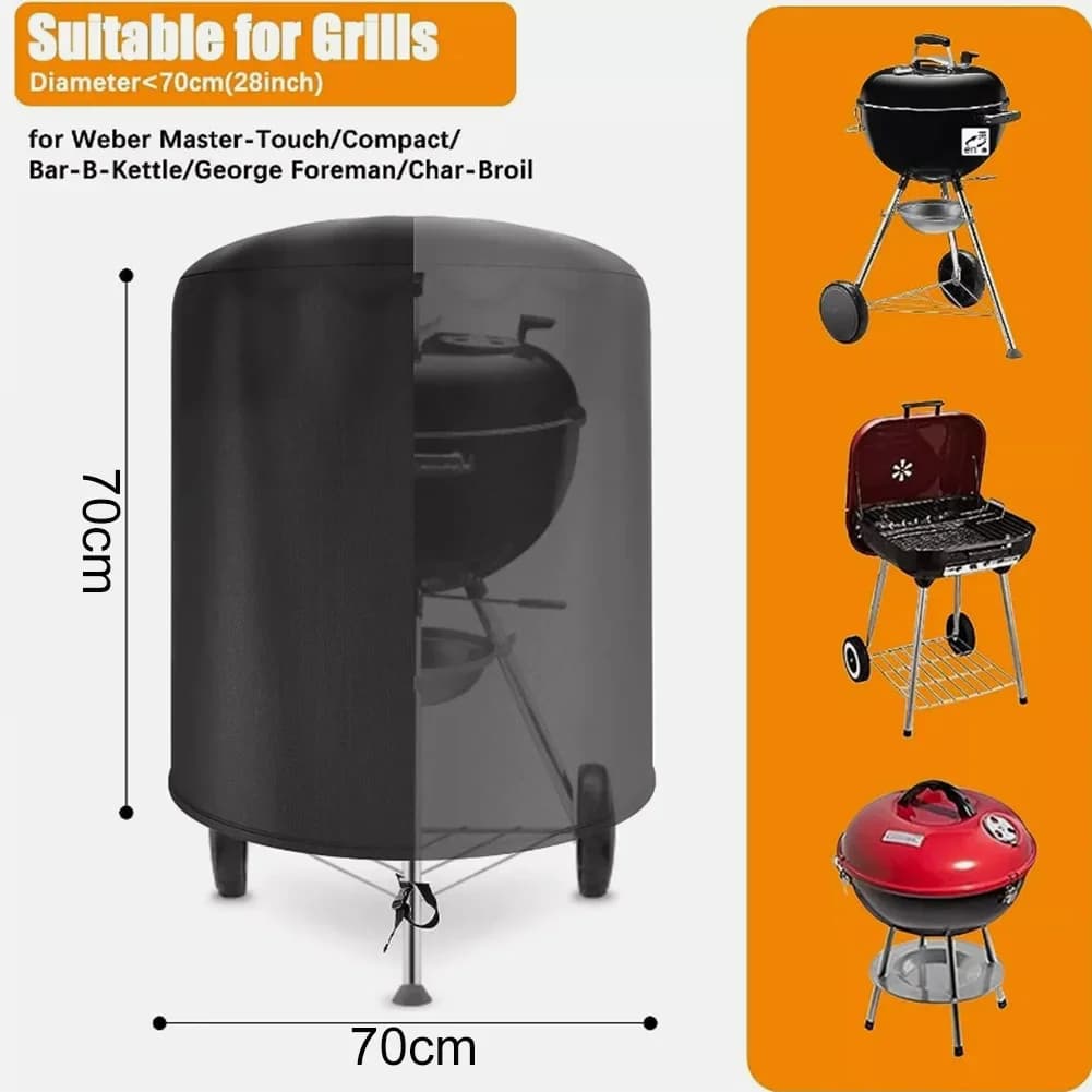 Telo di copertura Raweao per barbecue tondo Weber, telo impermeabile protettivo da esterno in tessuto Oxford 57 cm