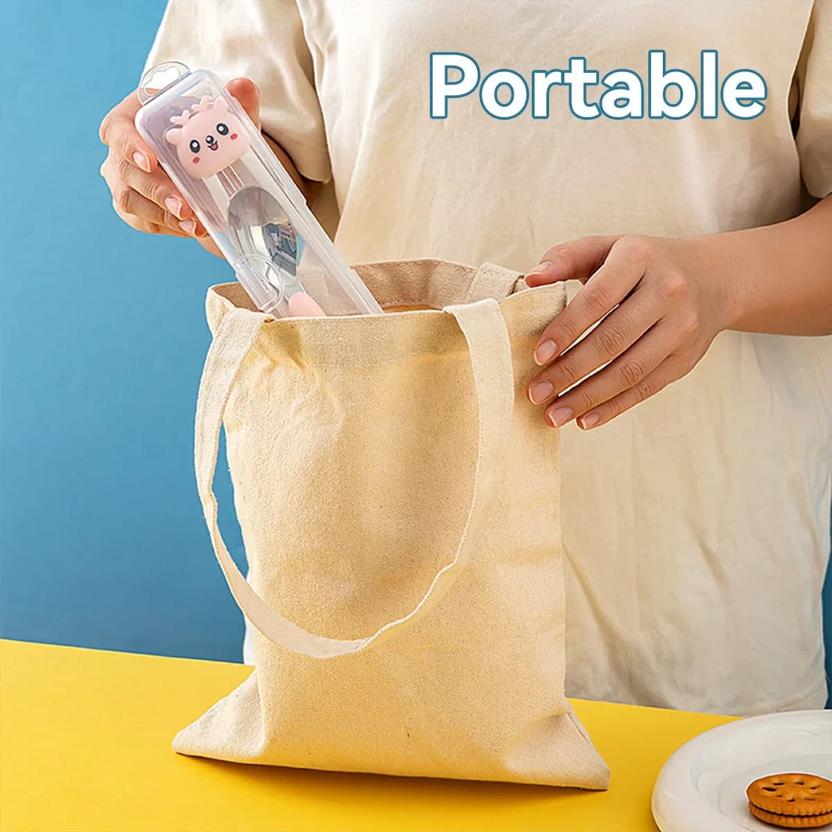 Custodia Trasparente per Posate da Viaggio, Contenitore Antipolvere con Coperchio per Forchette, Cucchiai e Bacchette