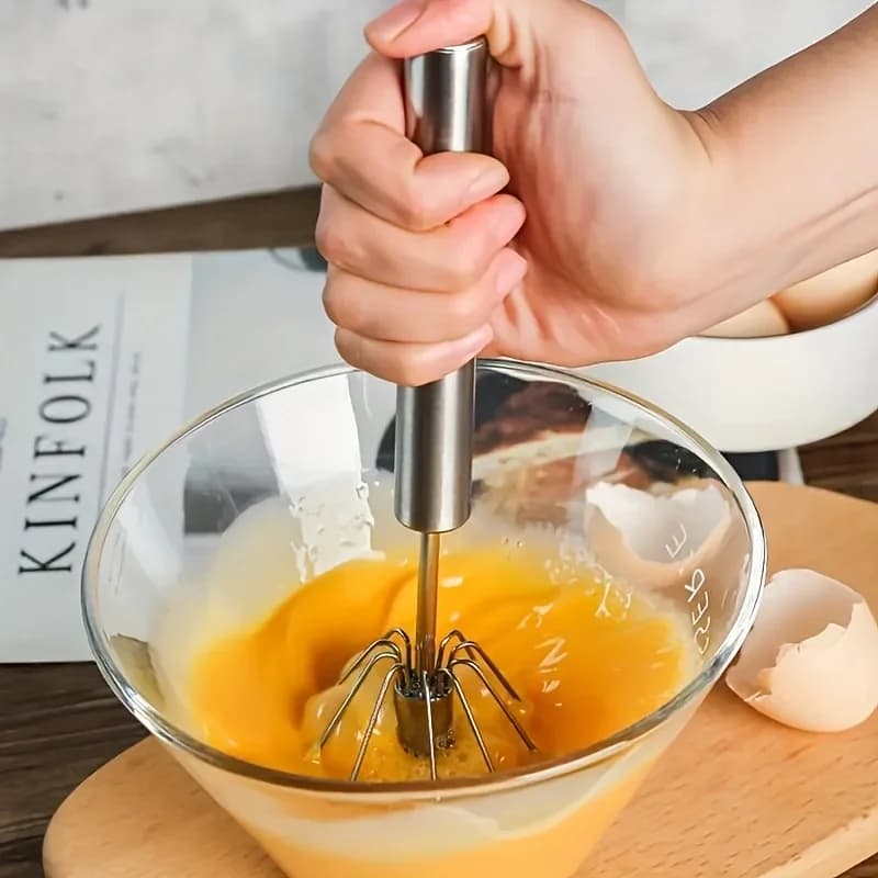Frusta da cucina semiautomatica in acciaio inox per uova e panna