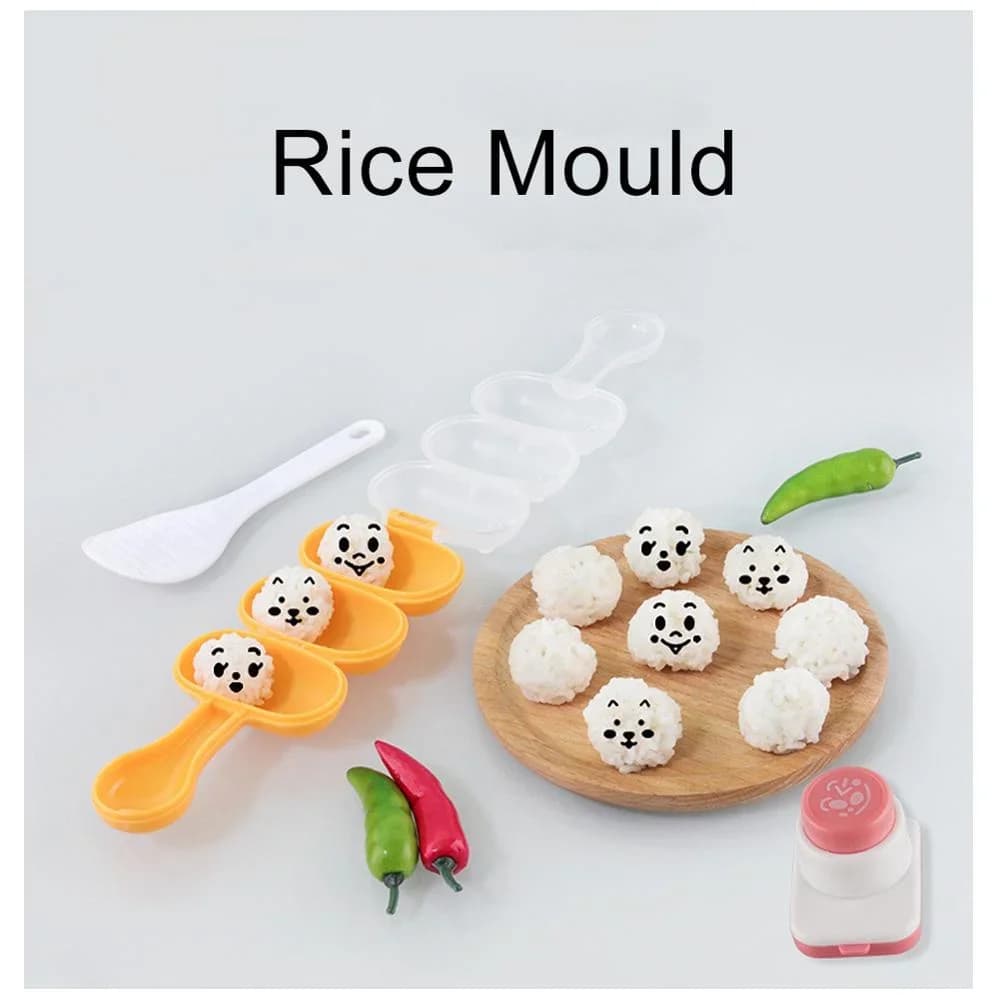 Fustella per Alghe Nori e Stampi per Polpette di Riso Faccine Sorridenti Stampo per Onigiri e Sushi Decorazione Bento