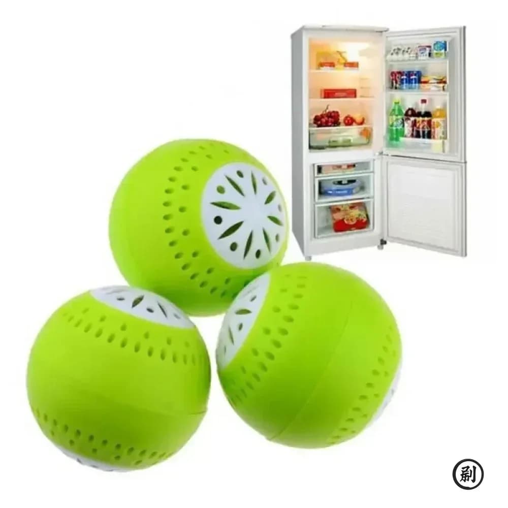 Set da 3 sfere deodoranti per frigorifero ai carboni attivi