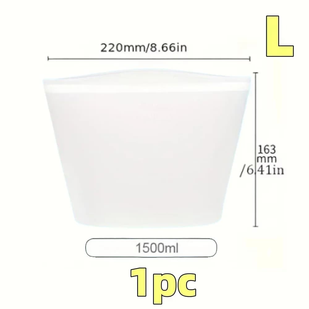 Set Sacchetti Salvafreschezza in Silicone Riutilizzabili 1/3 pz per Frigo e Freezer
