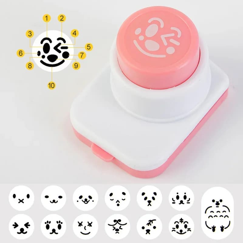 Fustella per Alghe Nori e Stampi per Polpette di Riso Faccine Sorridenti Stampo per Onigiri e Sushi Decorazione Bento