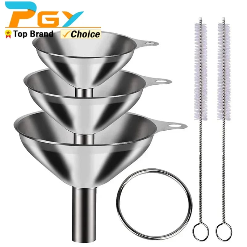 Set 3/5 imbuti da cucina in acciaio inox per bottiglie e spezie