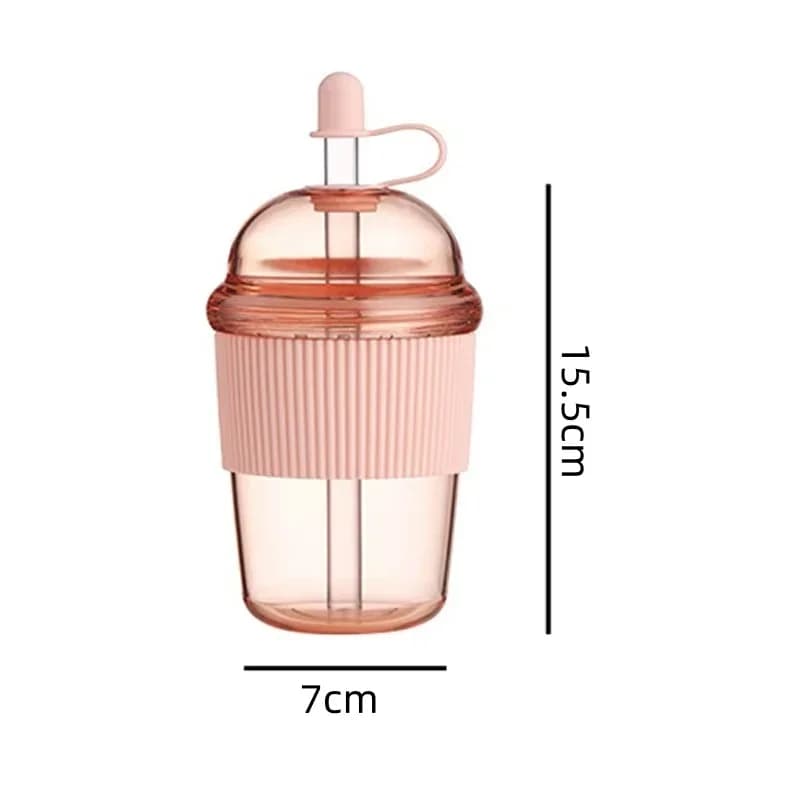 Tazza portatile con cannuccia 430ml in plastica termoresistente