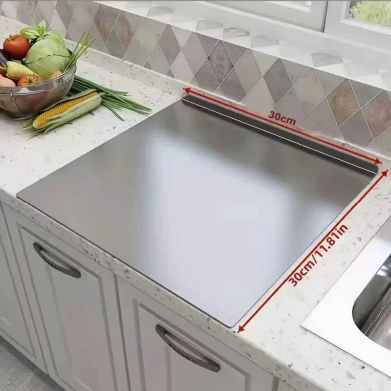 Tagliere Pieghevole Grande in Acciaio Inox per Cucina e BBQ - Per Interni ed Esterni