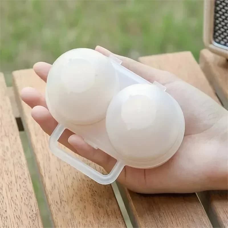 Portauova portatile da esterno a 2 scomparti in plastica antiurto