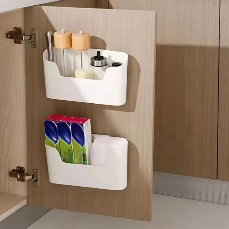 Organizer da Parete e per Anta Mobile, Contenitore per Pellicola, Sacchetti e Accessori Bagno