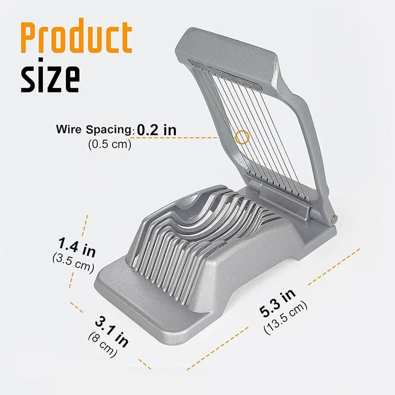Tagliauova Resistente in Alluminio con Fili in Acciaio Inox Affettatore per Uova Sode e Frutta Morbida
