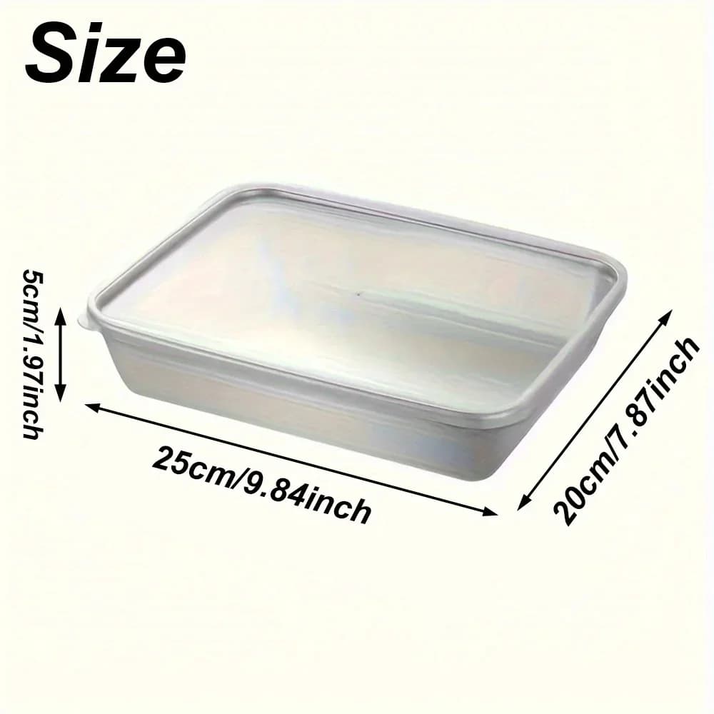 Set da 3 Contenitori Porta Pranzo in Acciaio Inox, Ermetici e Impilabili con Coperchio Trasparente per Campeggio