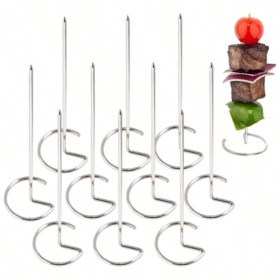 Spiedini in acciaio inox riutilizzabili per barbecue e griglia - 10/20/30 pz