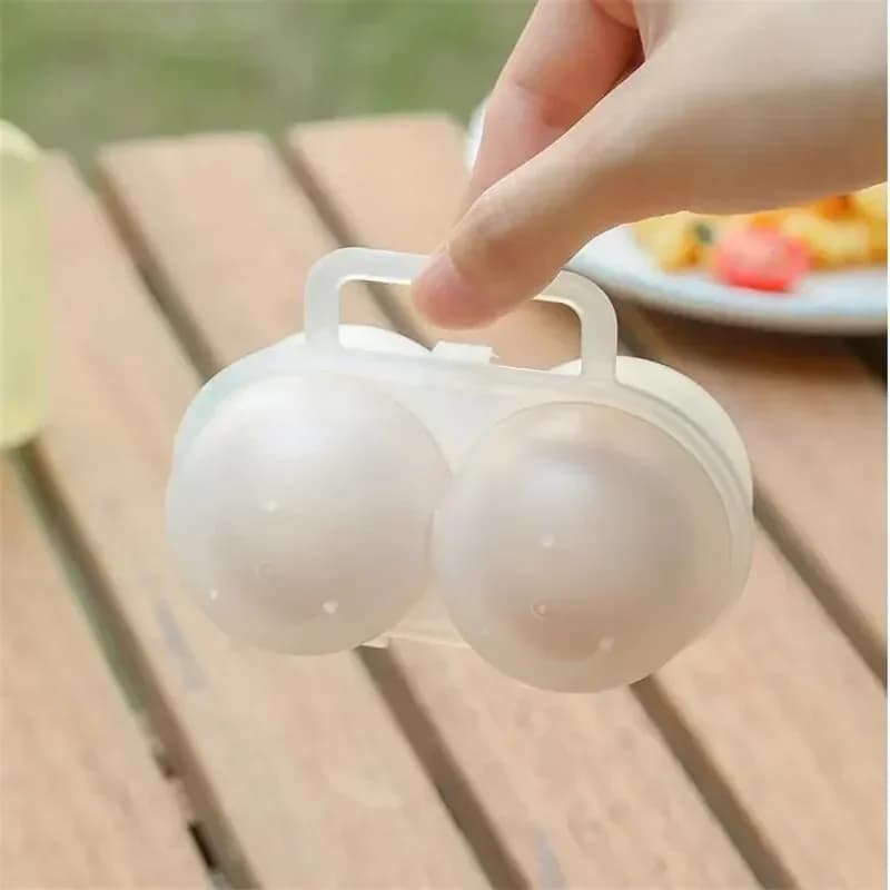 Portauova portatile da esterno a 2 scomparti in plastica antiurto