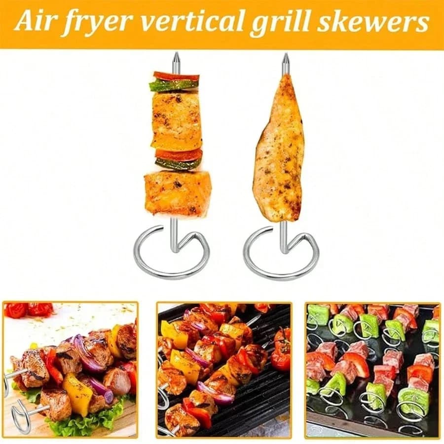 Spiedini in acciaio inox riutilizzabili per barbecue e griglia - 10/20/30 pz