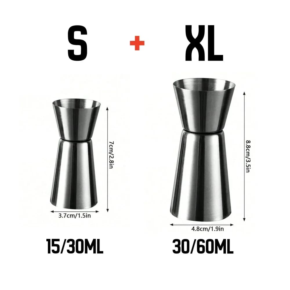 Dosatore Jigger per Cocktail in Acciaio Inox Misurino Doppio per Bar e Feste