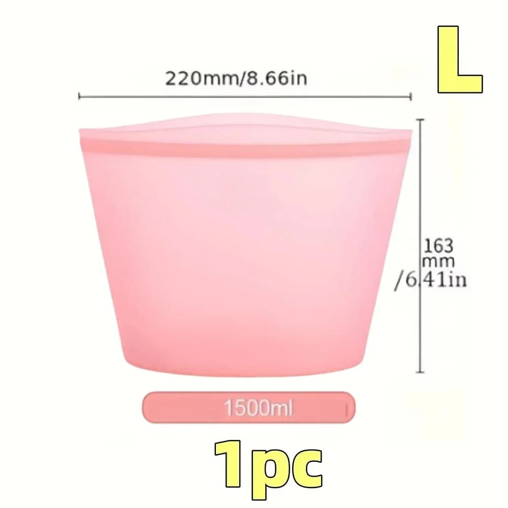 Set Sacchetti Salvafreschezza in Silicone Riutilizzabili 1/3 pz per Frigo e Freezer