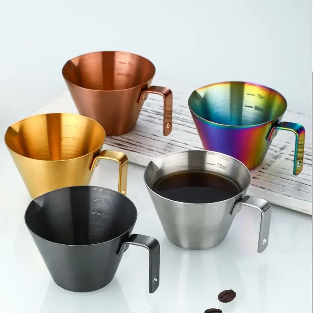 Tazza dosatrice per caffè espresso graduata in acciaio inox 304