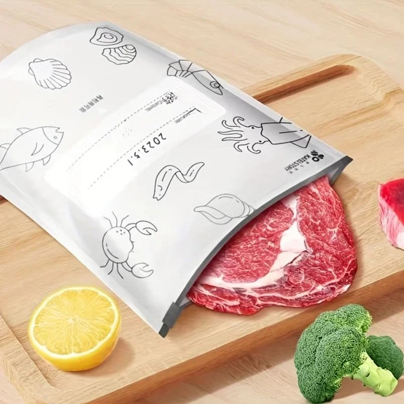 Sacchetti Ermetici in Foglio di Alluminio 10/60 Pz Buste Sigillate per Freezer e Alimenti Antiodore Riutilizzabili