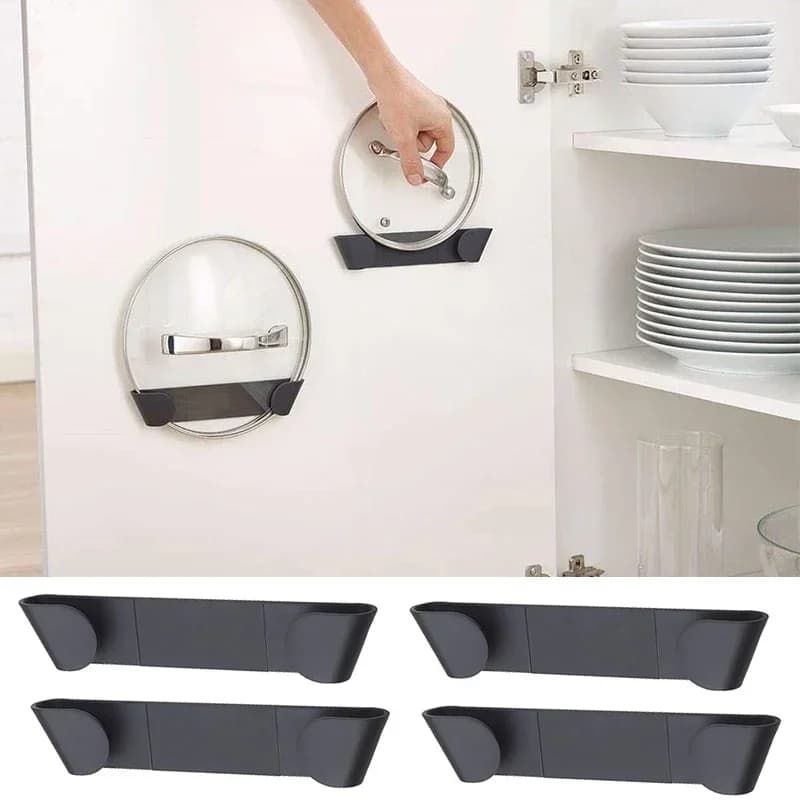 Supporto adesivo da parete per coperchi di pentole da cucina 1/2/4 pezzi