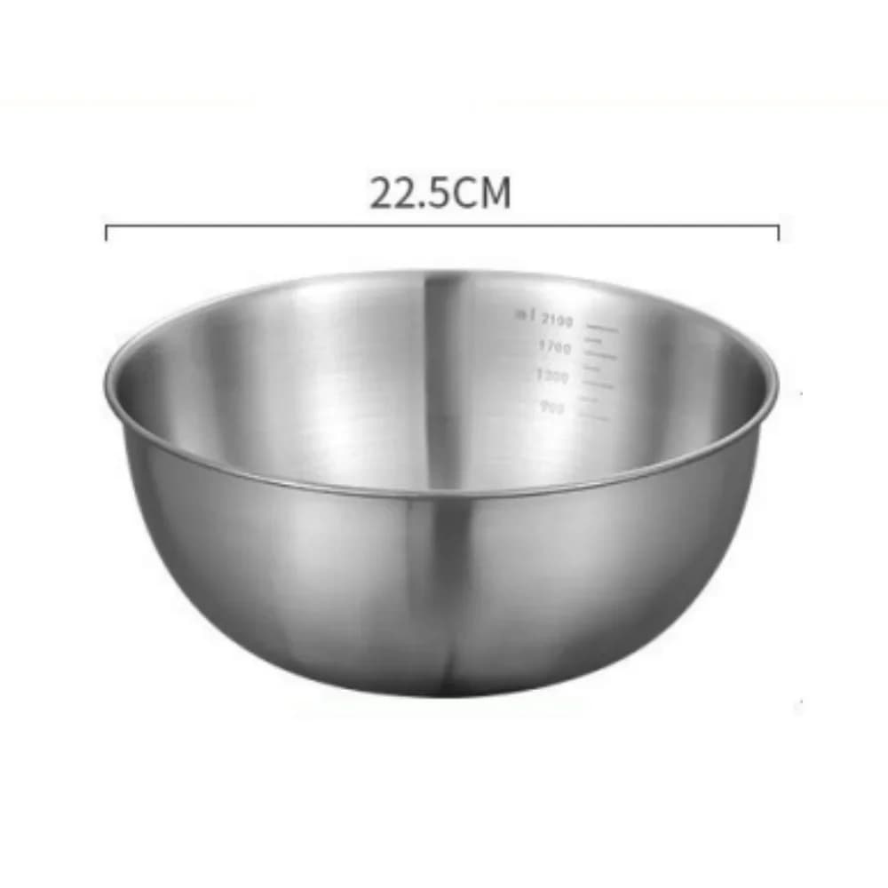 Set da 1-3 ciotole in acciaio inox con scala graduata per cucina e impasti, ciotole capienti per alimenti