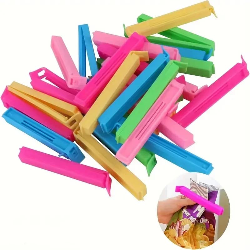 Clip Sigillanti Colorate per Sacchetti da 5-30 pz, Mollette Salva-Freschezza Antiumidità Riutilizzabili per Cucina