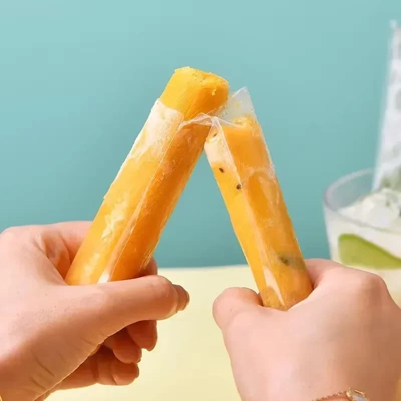 Sacchetti Usa e Getta Trasparenti per Ghiaccioli 50/100/200 pz, Stampi per Succhi, Yogurt e Gelati