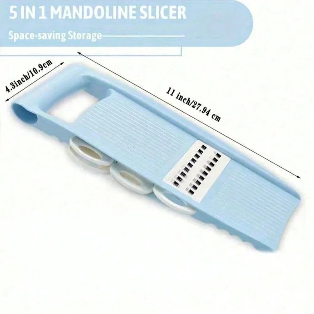 Affettaverdure Multifunzione 5 in 1 Manuale con Grattugia e Taglia Patate