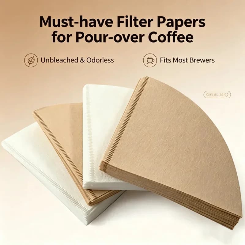 Filtri di carta a cono V60 monouso per caffè pour over - 40/100 pz