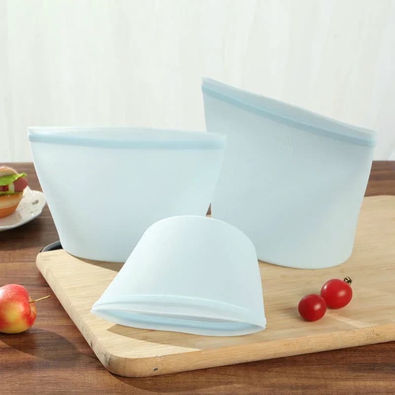 Set Sacchetti Salvafreschezza in Silicone Riutilizzabili 1/3 pz per Frigo e Freezer
