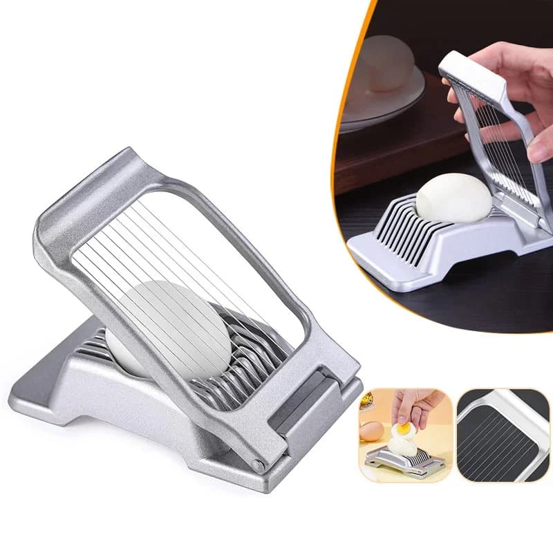 Tagliauova Resistente in Alluminio con Fili in Acciaio Inox Affettatore per Uova Sode e Frutta Morbida