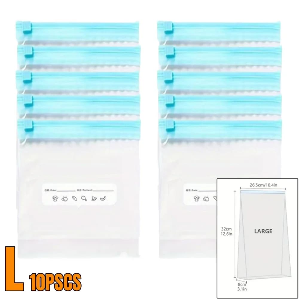 10-90 pz Sacchetti Salvafreschezza con Chiusura Zip per Alimenti ed Esigenze di Freezer