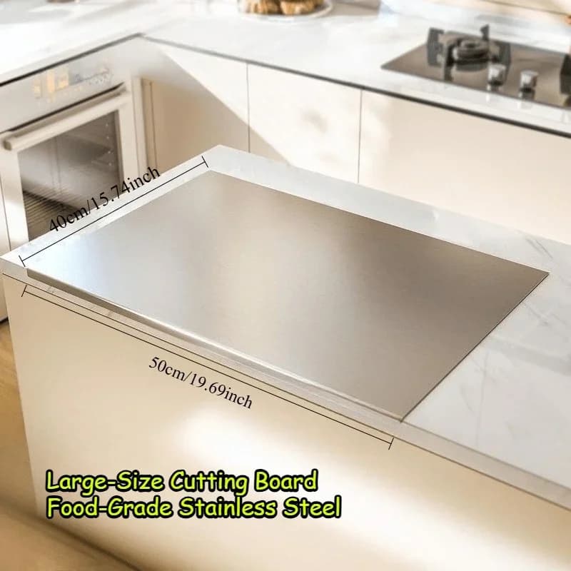 Tagliere Pieghevole Grande in Acciaio Inox per Cucina e BBQ - Per Interni ed Esterni