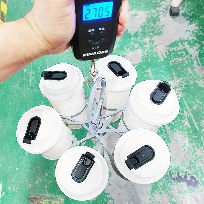 Portabicchieri Pieghevole Portatile a 6 Posti con Manico (1/2 pz)