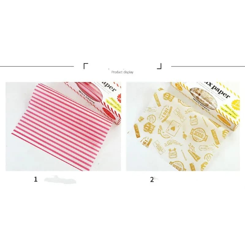 50 pz carta cerata alimentare antigrasso per alimenti, incarto per pane, panini, burger e patatine, carta forno