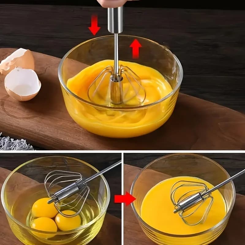 Frusta da cucina semiautomatica in acciaio inox per uova e panna