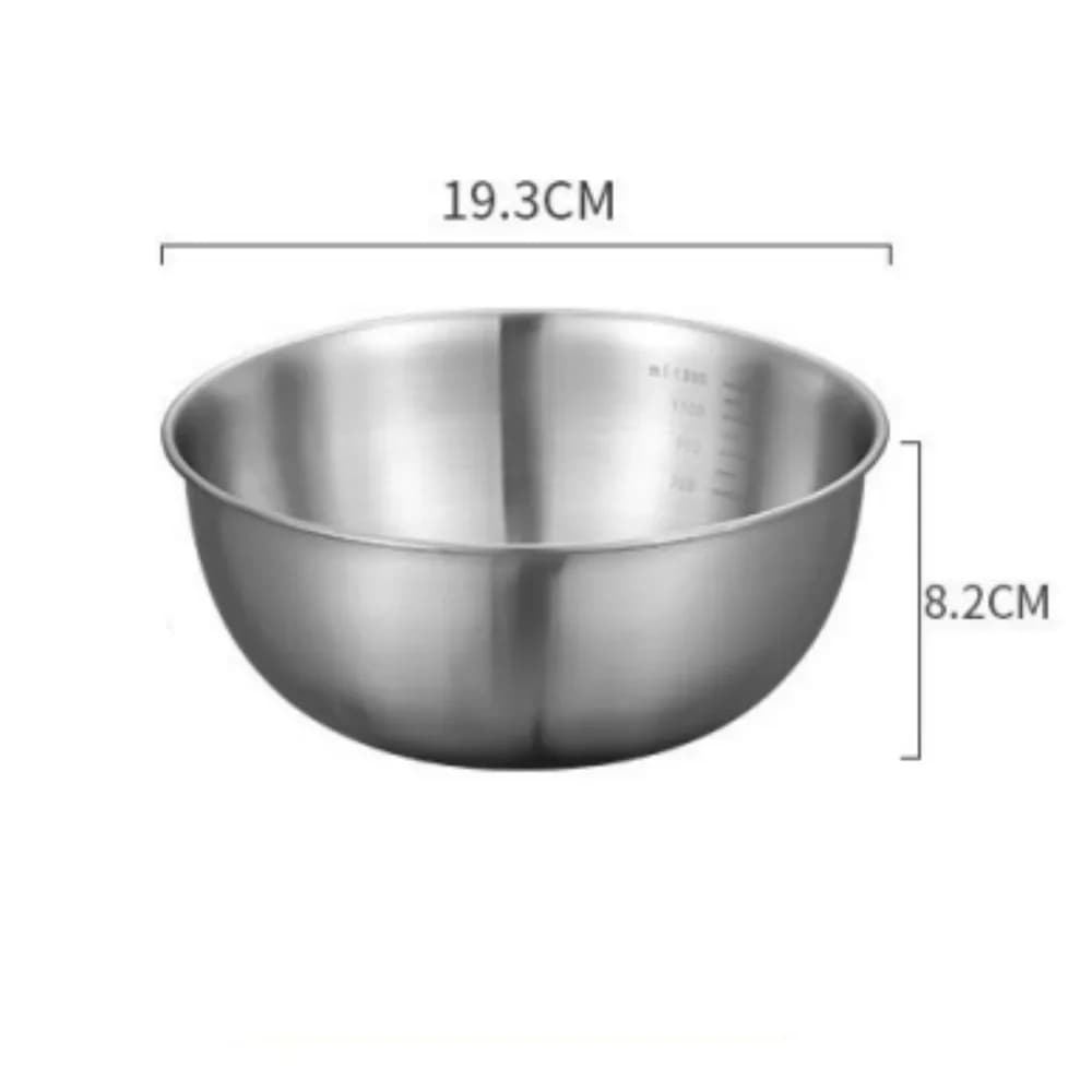 Set da 1-3 ciotole in acciaio inox con scala graduata per cucina e impasti, ciotole capienti per alimenti