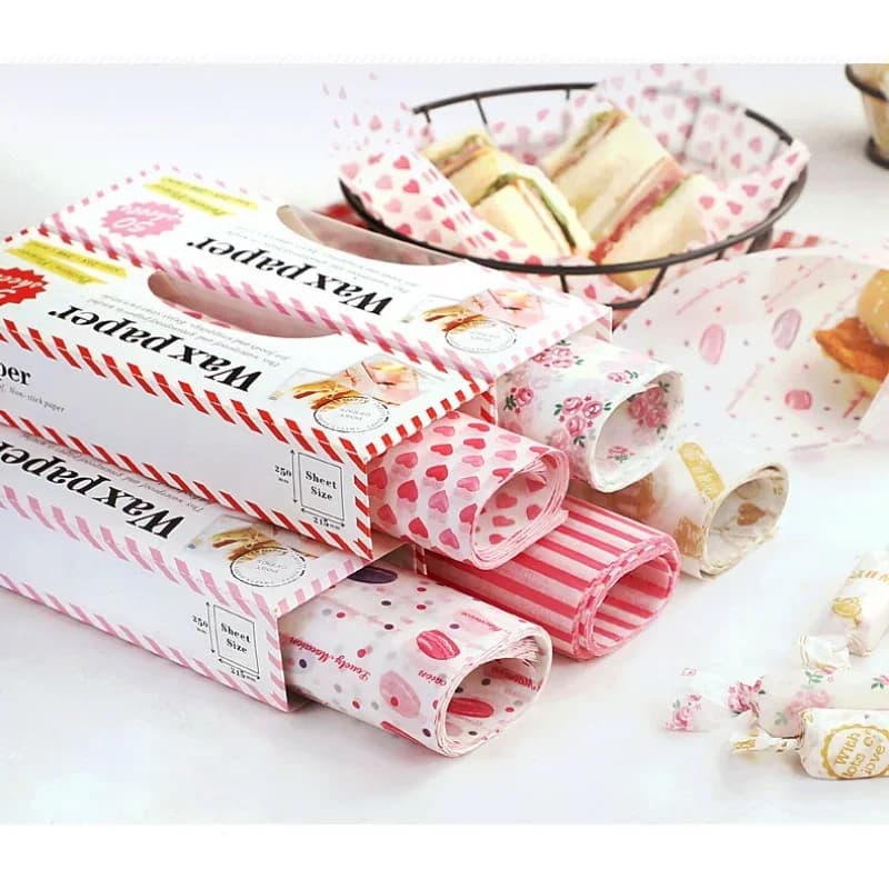 50 pz carta cerata alimentare antigrasso per alimenti, incarto per pane, panini, burger e patatine, carta forno