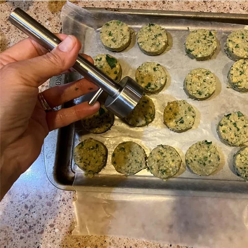Porzionatore per Falafel e Polpette in Acciaio Inox Stampo Professionale Antiaderente