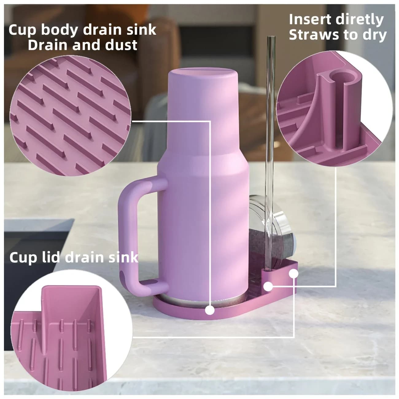 Scolabicchieri in Silicone di Alta Qualità - Supporto per Asciugatura e Conservazione Bicchieri