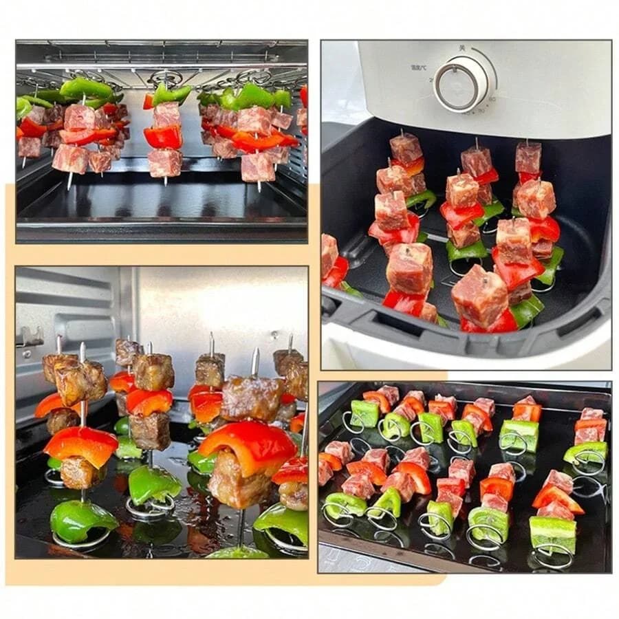 Spiedini in acciaio inox riutilizzabili per barbecue e griglia - 10/20/30 pz