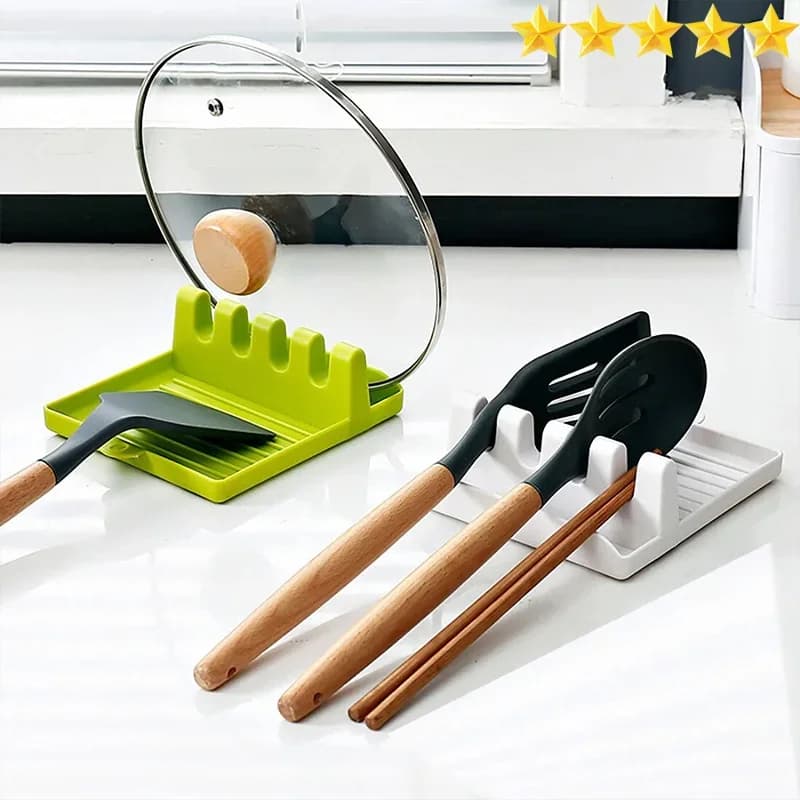 [Bestseller] Poggiamestolo e Supporto per Coperchi da Piano Cucina - Organizer per Spatole e Posate