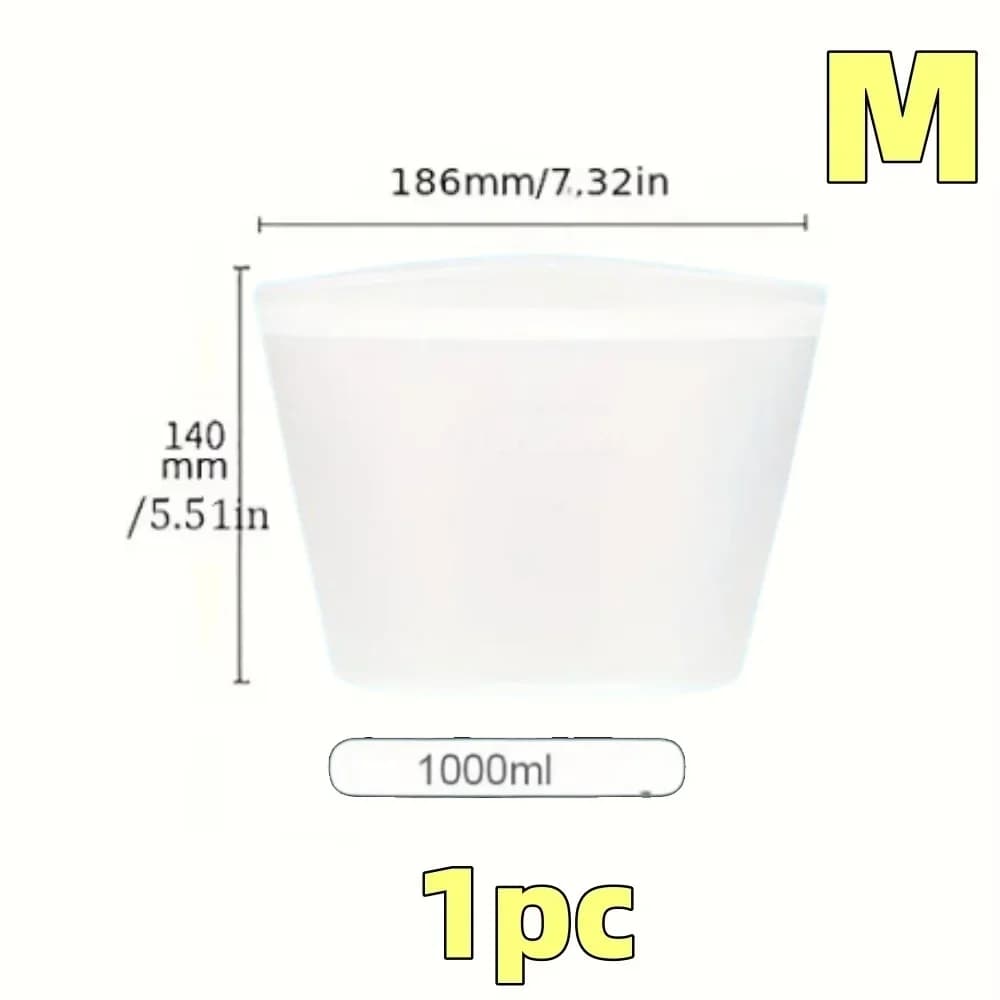 Set Sacchetti Salvafreschezza in Silicone Riutilizzabili 1/3 pz per Frigo e Freezer