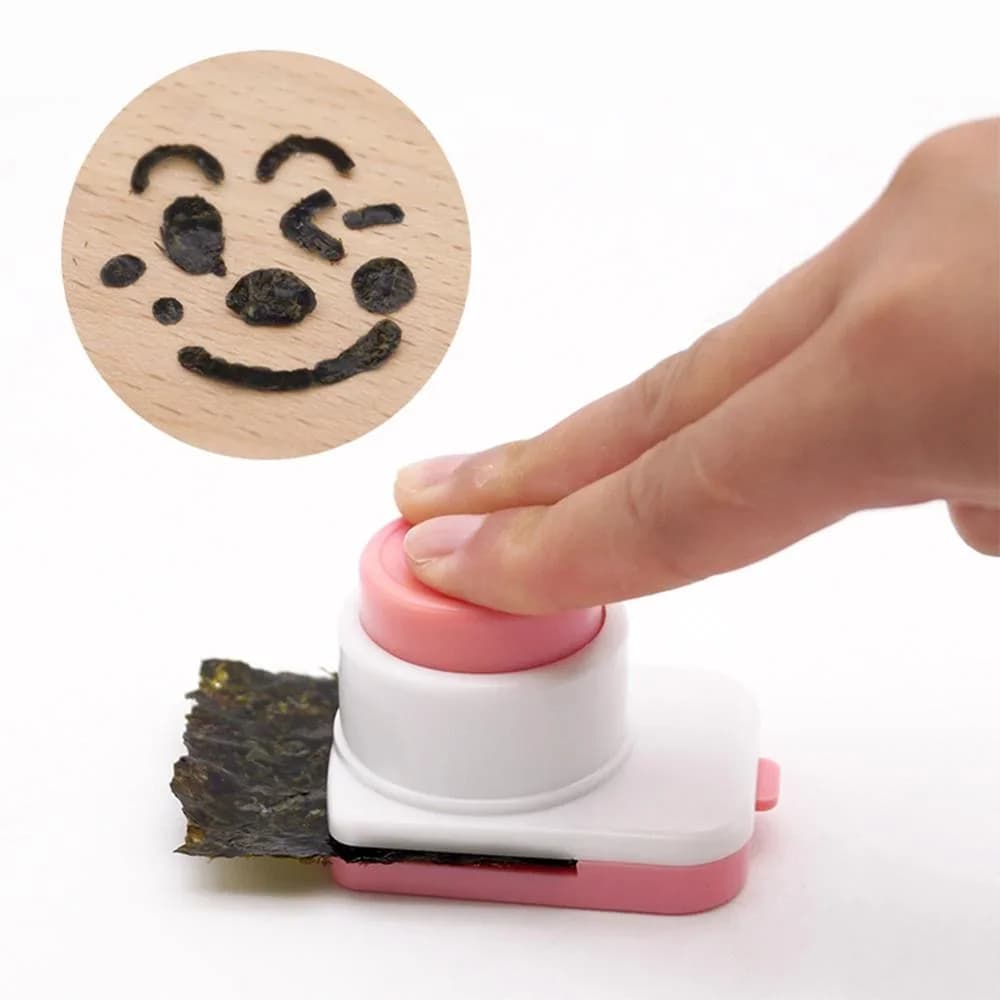 Fustella per Alghe Nori e Stampi per Polpette di Riso Faccine Sorridenti Stampo per Onigiri e Sushi Decorazione Bento