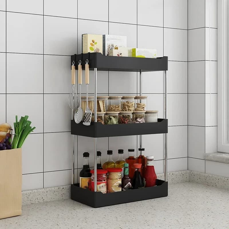 Portaspezie da Piano Cucina Multifunzione - Organizer Angolare Multistrato per Spezie e Utensili